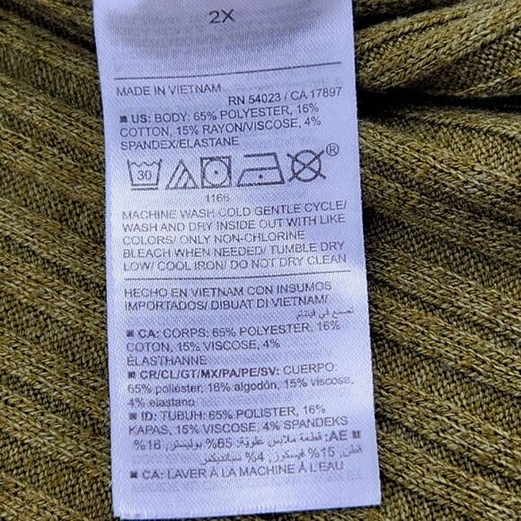 Old Navy Fitted Elbow Sleeve Rib Knit T-Shirt Tee Womens Size 2X Boho Goblincore - Picture 8 of 8